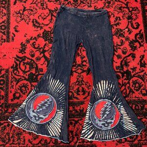 Grateful Dead Skull Flare Pants | Y2K